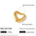 Ciondolo a cuore in acciaio inossidabile dorato impermeabile 16,5mm x 15mm per gioielli DIY - Ciondolo a Cuore Traforato Aerodinamico Oro (NB-DK168) / Oro 18K / 1 Pezzo (16.5x15mm) / Oro
