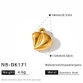 Variante pendente a cuore in acciaio inossidabile dorato lucido con dettagli di 14x15mm - Ciondolo a Cuore Lucidato Oro (NB-DK171) / Oro 18K / 1 Pezzo (15x14mm) / Oro