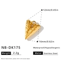 Ciondolo a cuore martellato in acciaio inossidabile dorato ipoallergenico con misure - Ciondolo a Cuore Martellato (NB-DK175) / Oro 18K / 1 pezzo (12x16mm) / Oro