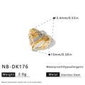 Ciondolo a cuore minimalista in acciaio inox, trama goccia d'oro, 2,0 g, misura 13 mm. - Ciondolo a Cuore con Trama Lavica (NB-DK176) / Oro 18K / 1 Pezzo (13,4 x 13 mm) / oro argento