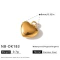 Ciondolo a cuore in acciaio inossidabile dorato 8mm gioiello ipoallergenico idro - Ciondolo a Cuore Finitura a Specchio (NB-DK183) / Oro 18K / 1 Pezzo/Confezione (8mm) / Oro