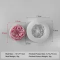 Pink rose silicone mold for DIY candles and fondant with specific size 7.3x7.3x2.7cm - Rose Flower Mold (J-1058) / 7.3x7.3x2.7cm