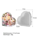 Μεγάλο καλούπι σιλικόνης καρδιά 17x15x5cm για DIY διακοσμητικά ρητίνης με λουλούδια - Μεσαία Καρδιά