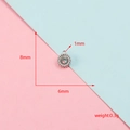 Detail van een 6 mm roestvrijstalen ronde hangerbasis met afmetingen en gewichtweergave - 6# Ronde Enkele Hanger (B-FM0020) / 50 Stuks
