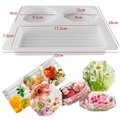 Translucent silicone resin mold for coasters with finished floral resin tray display - Square Coaster Style (J-297B)