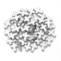 Polished silver color CCB cross spacer beads with center holes for DIY jewelry making - 12x16mm / Silver