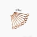 Macro shot of KC Gold eyepins jewelry accessories for handmade DIY crafting - Eye Pin 0.7x40 / KC Gold