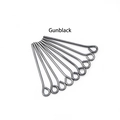 Detail view of eight gunblack eye pins for DIY jewelry making on white background - Eye Pin 0.7x40 / Gun Black