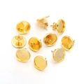 Vergoldete Ohrstecker aus Edelstahl mit runder Fassung für DIY Schmuckherstellung - 6mm / Gold