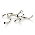 Polished silver curved tube spacer beads for DIY jewelry making and bracelet assembly - 50 Pieces / White K/Silver