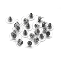 Lote de cierres de silicona y metal para pendientes para reparación de joyas DIY - 10mm / Negro de Humo