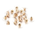 Primer plano de cierres de pendientes dorados con discos estabilizadores transparentes - 10mm / Oro KC