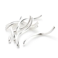 Polished silver curved tube spacer beads for DIY bracelet and necklace making - 50 Pieces / Silver