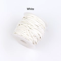 Cordón blanco de cuero PU trenzado para joyería artesanal DIY y collares - 1.2mm / Blanco