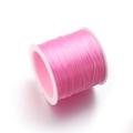 Pink flat elastic crystal cord roll for DIY jewelry making and beaded bracelets - 10m/Roll / Peach Pink