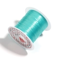 Flat elastic crystal string for jewelry DIY in light green on white plastic spool - 10m/Roll / Peacock Green