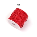 Cordón trenzado de PU rojo en carrete para creación de joyas artesanales hechas a mano - 0.8mm / Rojo
