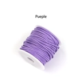 Cordón de algodón encerado violeta claro hecho a mano para creación de joyas de bricolaje - 0.8mm / Púrpura