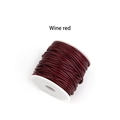 Cordón de PU trenzado a mano en carrete color rojo vino para crear bisutería - 0.8mm / Burdeos