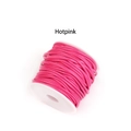 Cordón trenzado de cuero PU rosa fuerte en carrete blanco para pulseras DIY - 0.8mm / Rosa rojo