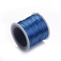 Vibrant blue flat elastic crystal string for DIY jewelry on a white spool - Blue