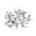 Bulk silver DIY earring studs with flat pad bases for jewelry making and crafting - 10mm / White K/Silver
