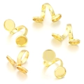 Detailansicht der verstellbaren Ringrohlinge mit zwei Fassungen für DIY-Schmuck - Innendurchmesser 12mm / Gold