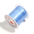 Flat light blue elastic crystal string for DIY jewelry making on white spool - Light Blue
