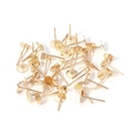 Golden flat pad earring studs for DIY jewelry making with metallic circular base - 10mm / KC Gold