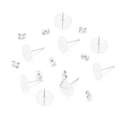 Flat base silver earring studs and butterfly backs for DIY jewelry making - 10mm / Silver (With Ear Backs)