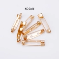 KC gold metal safety pins with three holes for DIY jewelry making and brooch base crafting - Medium / KC Gold