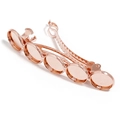 Close-up of rose gold spring hair clip with five circular DIY bezel settings - 4 Trays 12mm Inner Diameter / Rose Gold