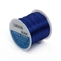 Blue 1mm flat elastic crystal string for DIY beaded bracelets and jewelry making - Sapphire Blue