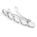 Detail view of silver DIY spring hair clip base with five round bezel settings for crafts - 4 Trays 12mm Inner Diameter / Silver