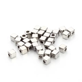Set van zilveren vierkante CCB-afstandskralen met centraal gat voor DIY-sieraden - 3mm / Wit K/Zilver
