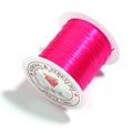 Rose pink flat elastic crystal string for DIY jewelry making on white spool - Deep Rose Red