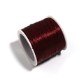 Flat elastic crystal string in deep red color wound on a white spool for DIY jewelry - Burgundy