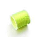 Flat elastic stretch cord in vibrant neon yellow-green for DIY jewelry on white spool - Neon Yellow