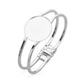 Silver openwork DIY bracelet base with a 25mm round blank tray for jewelry making - Inner Diameter 25mm / Silver