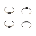 Set van vier antieke bronzen armbandhouders met ronde bakjes voor doe-het-zelf sieraden - Binnendiameter 20mm / Brons