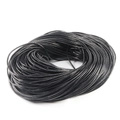 Rotolo di cordoncino in vera pelle bovina nera per creazione di gioielli fai da te - 2.5mm / Nero (5 Yard)