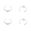 Set van vier zilveren armbandbases met ovale ladebeugels voor DIY-sieraden maken - Binnendiameter 20mm / Zilver