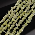 Natural light green Prehnite gravel beads in multiple rows for DIY jewelry making - Warm Yellow Jade Gravel