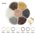 5mm Binderinge Set mit 1400 Stück in sieben Metallfarben und Öffnungswerkzeug - 1 Box / 5mm Gemischte Farben