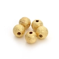 Five frosted gold round spacer beads with matte sandblasted finish for jewelry making - 4mm (100 Pieces Pack) / Gold