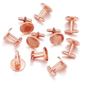 Pack of round rose gold cufflinks blank tray base settings for DIY jewelry making accessories - Inner 12mm / Rose Gold
