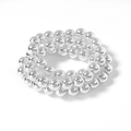 Polished silver hematite beads strand with minimalist metallic mirror finish for DIY jewelry - 6mm / Silver