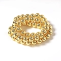 Strand of polished gold hematite round beads for DIY jewelry making and bracelet design - 6mm / Gold