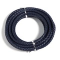 Macro shot of 6mm dark blue braided PU leather cord roll for DIY jewelry making - Navy Blue