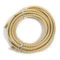 Macro shot of 6mm golden braided PU leather cord roll for DIY jewelry making - Gold